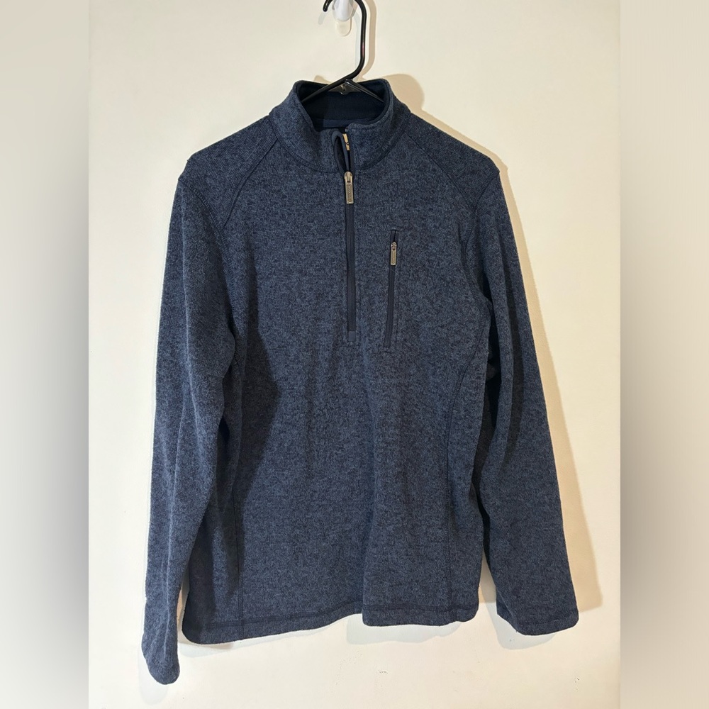 Woolrich Men’s Medium Long Sleeve Quarter Zip Pullover Navy Blue Casual Warm